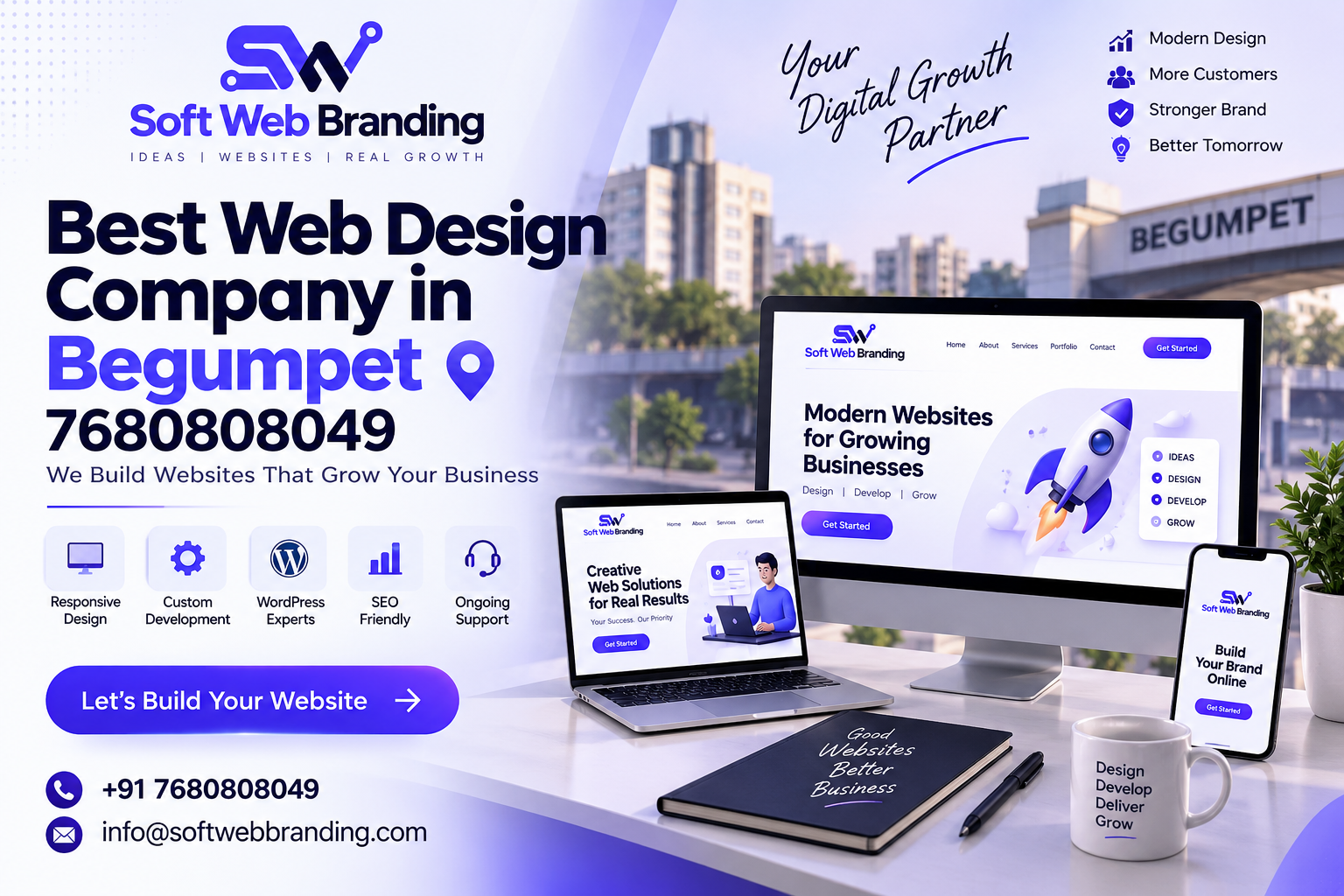 Soft Branding Webs Best Web Design Company in Begumpet 7680808049 for professional website design